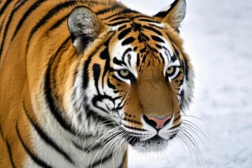 Naklejka premium there is a tiger that is walking in the snow