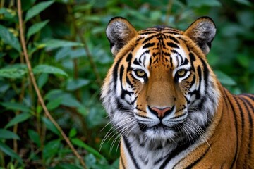Fototapeta premium there is a tiger that is standing in the grass