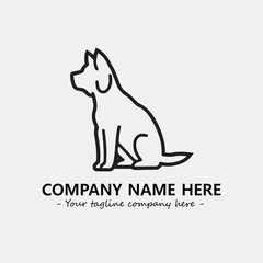 Dog illustration black and white for logo company vector image
