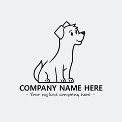 Dog illustration black and white for logo company vector image
