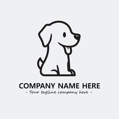 Dog illustration black and white for logo company vector image
