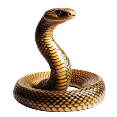 Fototapeta premium Yellow Snake With Black And Brown Scales Illustration On Transparent Background