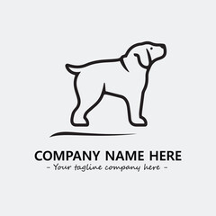 Dog illustration black and white for logo company vector image
