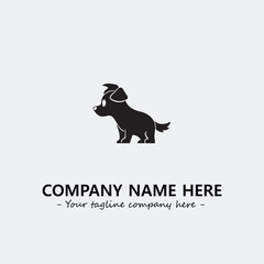 Dog illustration black and white for logo company vector image

