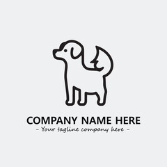 Dog illustration black and white for logo company vector image

