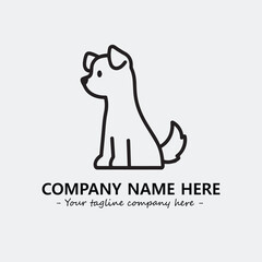 Dog illustration black and white for logo company vector image
