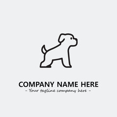 Dog illustration black and white for logo company vector image
