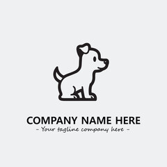 Dog illustration black and white for logo company vector image
