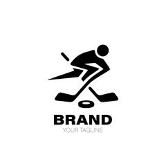Obraz premium Hockey Logo. Hockey Logo Design. Hockey Logo Brand. Hockey Logo Vector Design Isolated on White Background