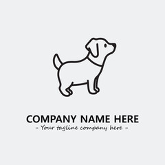 Dog illustration black and white for logo company vector image
