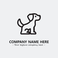 Dog illustration black and white for logo company vector image
