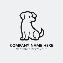 Obraz premium Dog illustration black and white for logo company vector image 