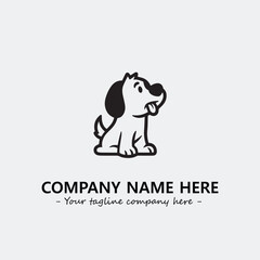 Dog illustration black and white for logo company vector image
