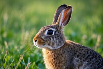 Fototapeta premium there is a rabbit that is sitting in the grass