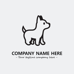 Dog illustration black and white for logo company vector image
