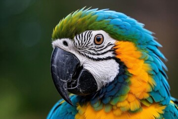 araffy parrot with a colorful head and blue and yellow feathers