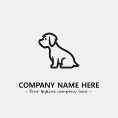 Dog illustration black and white for logo company vector image
