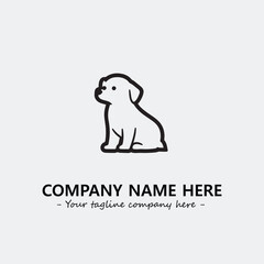 Dog illustration black and white for logo company vector image
