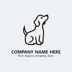 Dog illustration black and white for logo company vector image
