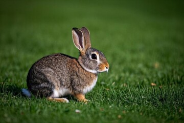 Fototapeta premium there is a rabbit that is sitting in the grass