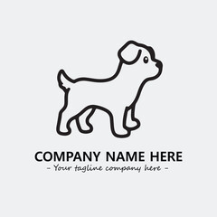 Dog illustration black and white for logo company vector image
