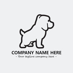 Dog illustration black and white for logo company vector image
