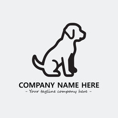 Dog illustration black and white for logo company vector image

