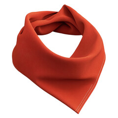 Red bandana with folded, and textile.