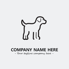 Dog illustration black and white for logo company vector image
