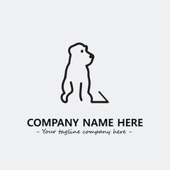 Dog illustration black and white for logo company vector image
