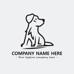 Dog illustration black and white for logo company vector image
