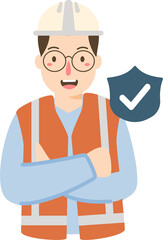 Obraz premium work safety, protection equipment illustration