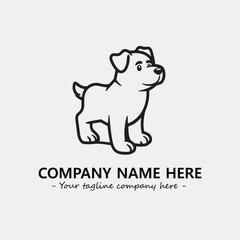 Dog illustration black and white for logo company vector image
