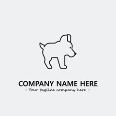 Dog illustration black and white for logo company vector image
