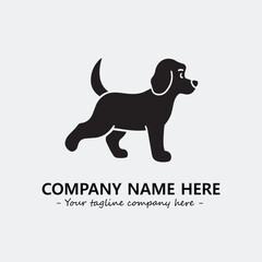 Dog illustration black and white for logo company vector image
