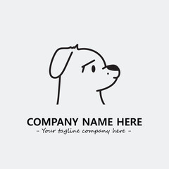 Dog illustration black and white for logo company vector image
