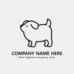 Dog illustration black and white for logo company vector image
