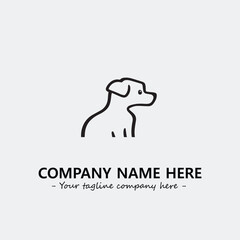 Dog illustration black and white for logo company vector image
