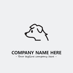 Dog illustration black and white for logo company vector image
