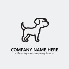Dog illustration black and white for logo company vector image
