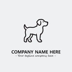 Dog illustration black and white for logo company vector image
