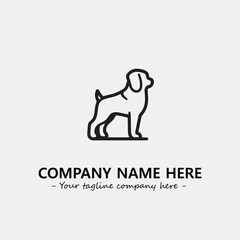 Dog illustration black and white for logo company vector image
