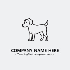 Dog illustration black and white for logo company vector image
