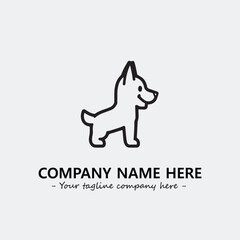 Dog illustration black and white for logo company vector image
