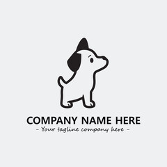 Dog illustration black and white for logo company vector image
