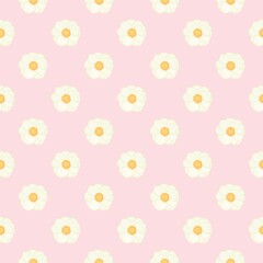 Vintage Strawberry Seamless Floral Pattern Pink background