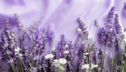 Fototapeta premium Natural Floral Design on Lavender Texture for Elegant Mothers Day Wallpaper