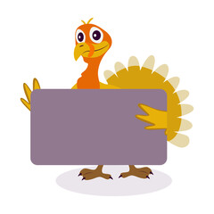 Illustration of Happy Thanksgiving Turkey. Vector Cartoon Character.