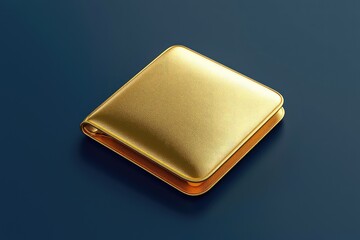 Golden wallet icon representing digital finance and payment solutions in business. AI generated image.
