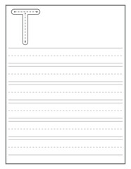 Creative Capital Letter Alphabet tracing interior template use for kdp